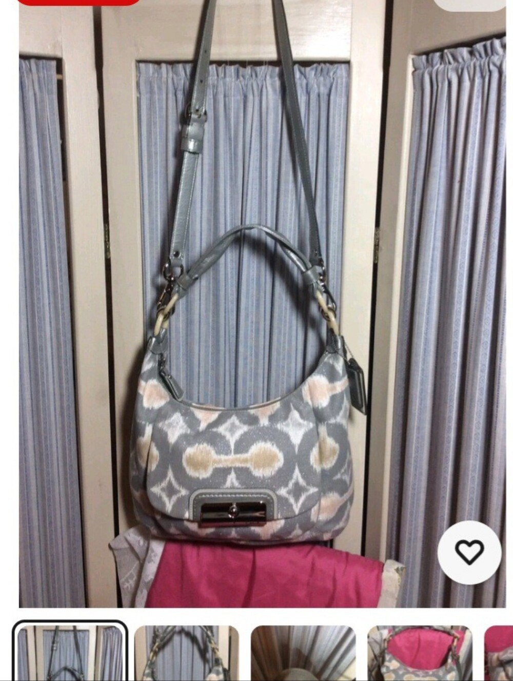 #1082 Coach Signature Kristin Op Art Purse EUC